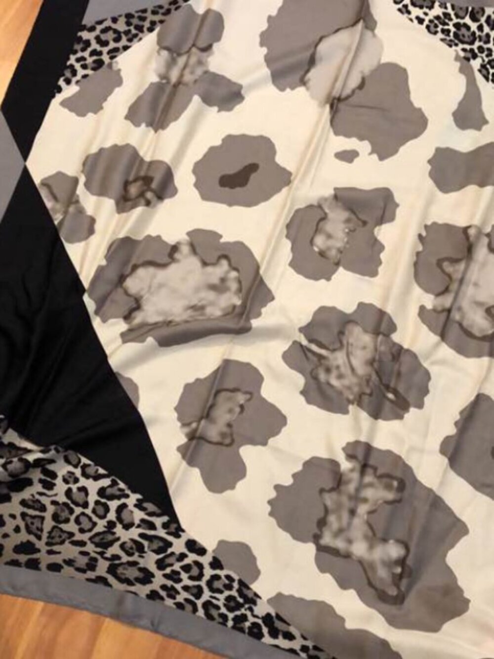 Adrienne Landau Studio Silk Scarf Muted Animal Print